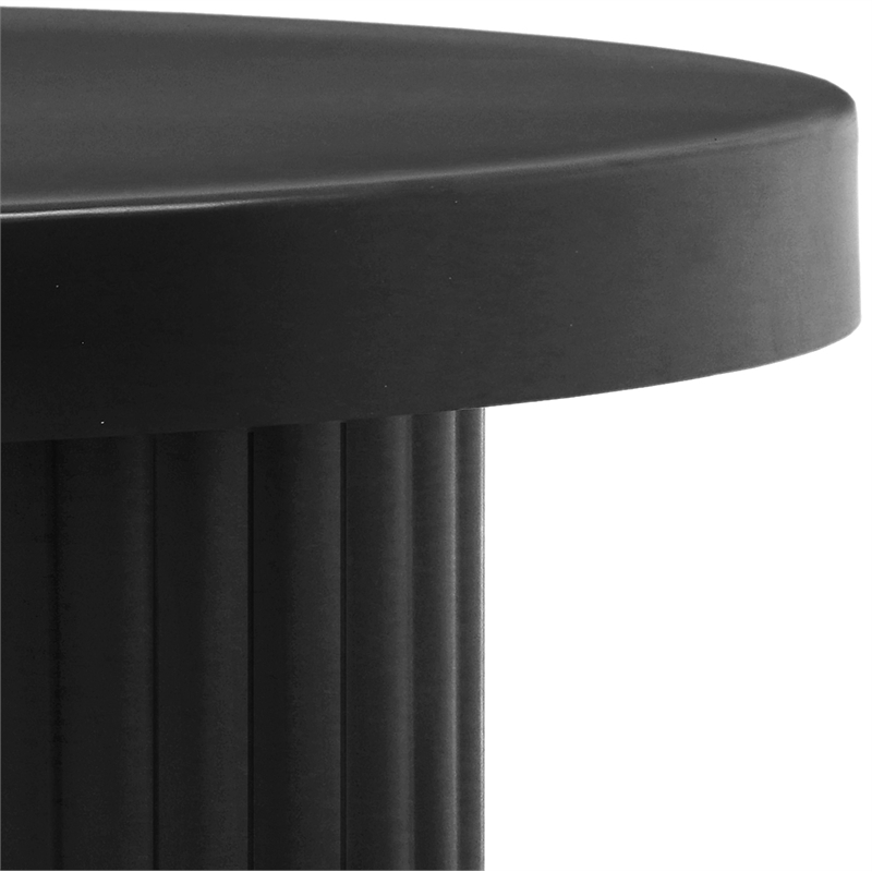 Pemberly Row Contemporary Metal Coffee Table in Black Finish