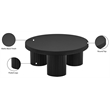 Pemberly Row Contemporary Metal Coffee Table in Black Finish