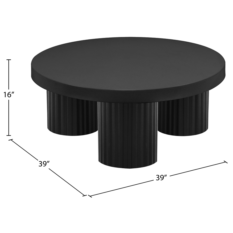 Pemberly Row Contemporary Metal Coffee Table in Black Finish
