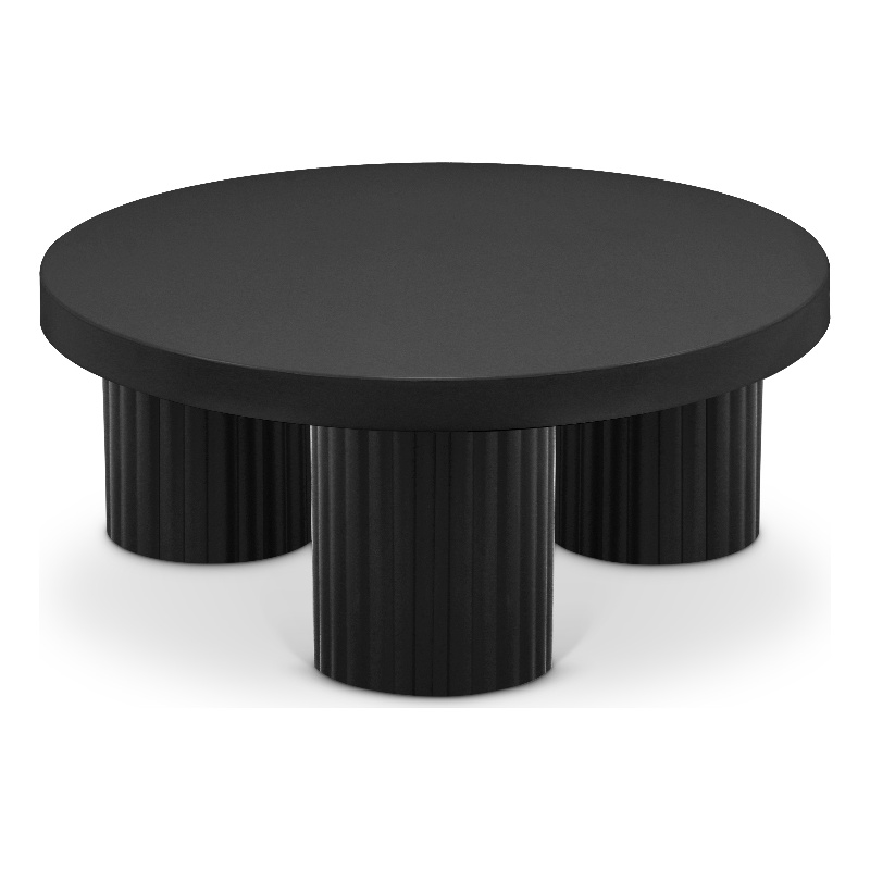 Pemberly Row Contemporary Metal Coffee Table in Black Finish