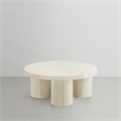 Pemberly Row Contemporary Metal Coffee Table in Cream Finish