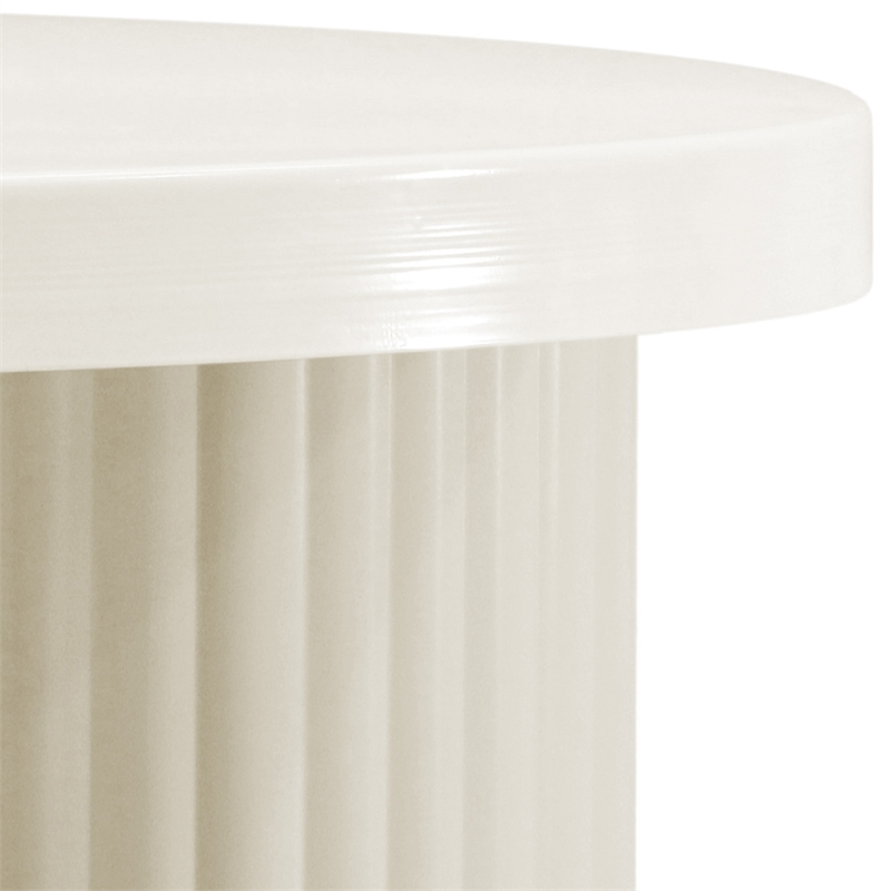 Pemberly Row Contemporary Metal Coffee Table in Cream Finish