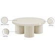 Pemberly Row Contemporary Metal Coffee Table in Cream Finish