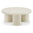 Pemberly Row Contemporary Metal Coffee Table in Cream Finish