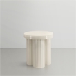 Pemberly Row Contemporary Iron Metal End Table in Cream Finish