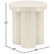 Pemberly Row Contemporary Iron Metal End Table in Cream Finish