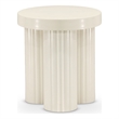 Pemberly Row Contemporary Iron Metal End Table in Cream Finish