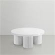 Pemberly Row Contemporary Metal Coffee Table in White Finish