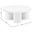 Pemberly Row Contemporary Metal Coffee Table in White Finish