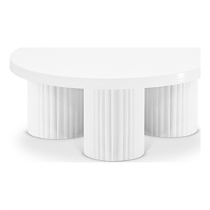 Pemberly Row Contemporary Metal Coffee Table in White Finish