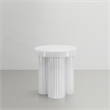 Pemberly Row Contemporay Iron Metal End Table in White Finish