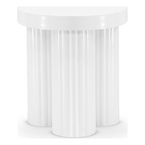 Pemberly Row Contemporay Iron Metal End Table in White Finish