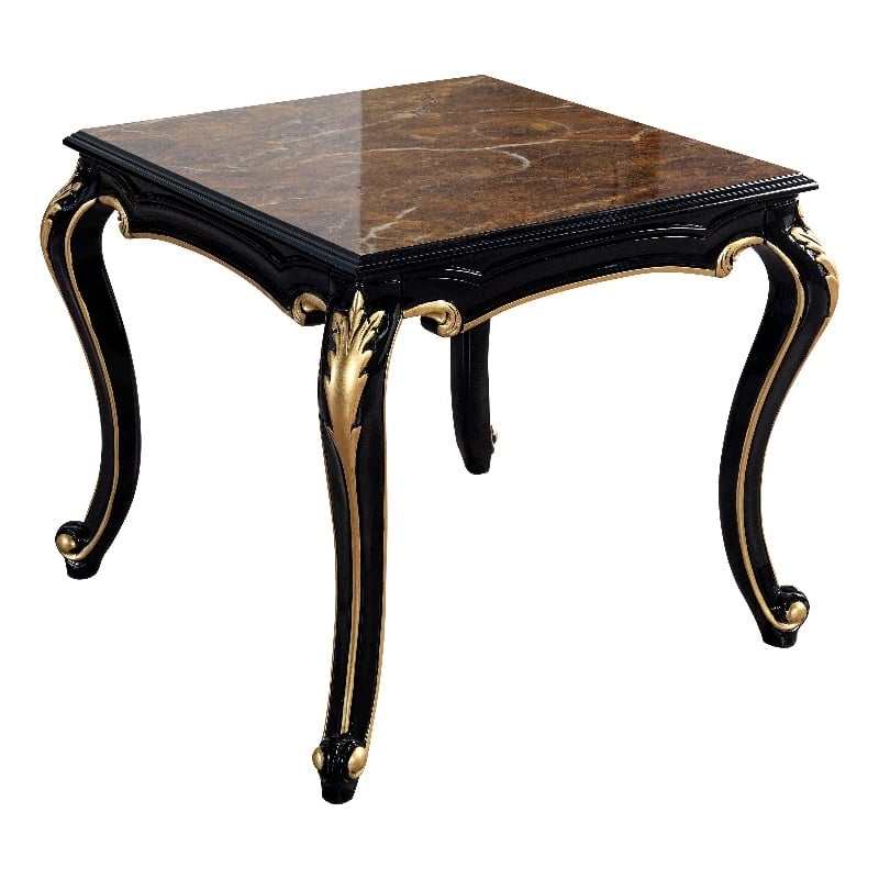 Pemberly Row Contemporary Square Wood End Table in Brown/Black