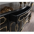 Pemberly Row Rectangular 4-Door Wood Console Table in Gold & Black