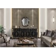 Pemberly Row Contemporary Transitional Wood Mirror in Gold and Black