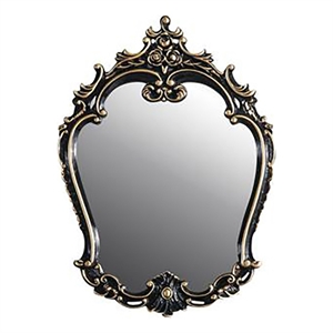Pemberly Row Contemporary Transitional Wood Mirror in Gold and Black