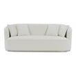 Pemberly Row Contemporary Upholstered Sofa with 4 Pillows in Beige