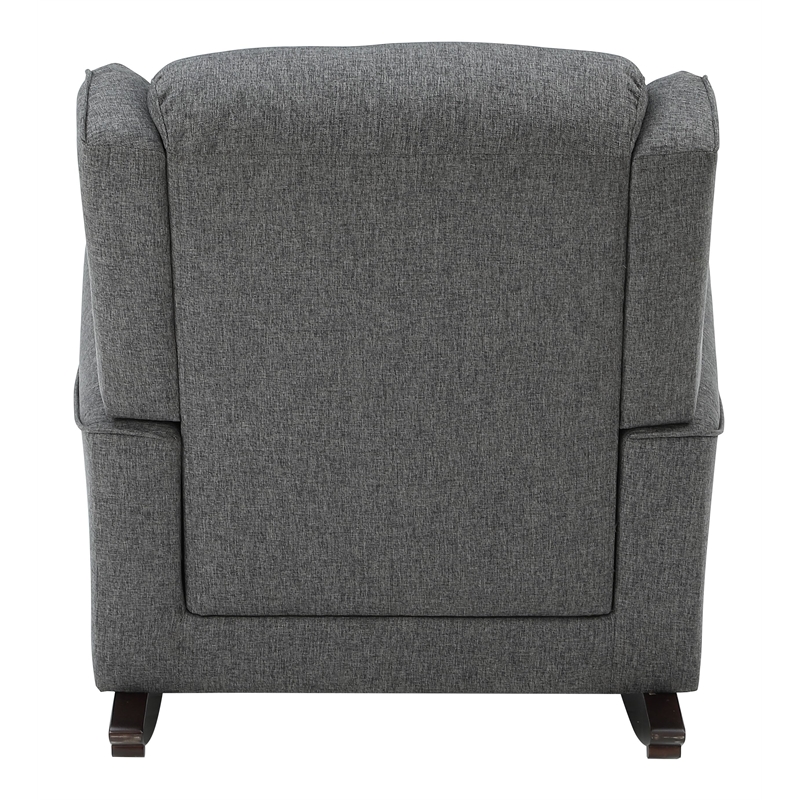 Pemberly Row Upholstered Fabric & Wood Rocking Chair in Gray