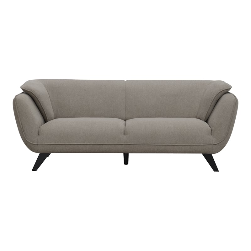 Pemberly Row Upholstered Fabric Sofa with Wood Frame in Brown