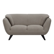 Pemberly Row Upholstered Fabric Loveseat with Wood Frame in Brown