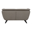 Pemberly Row Upholstered Fabric Loveseat with Wood Frame in Brown