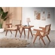 Pemberly Row Square Arm Rattan & Wood Accent Chair in Natural