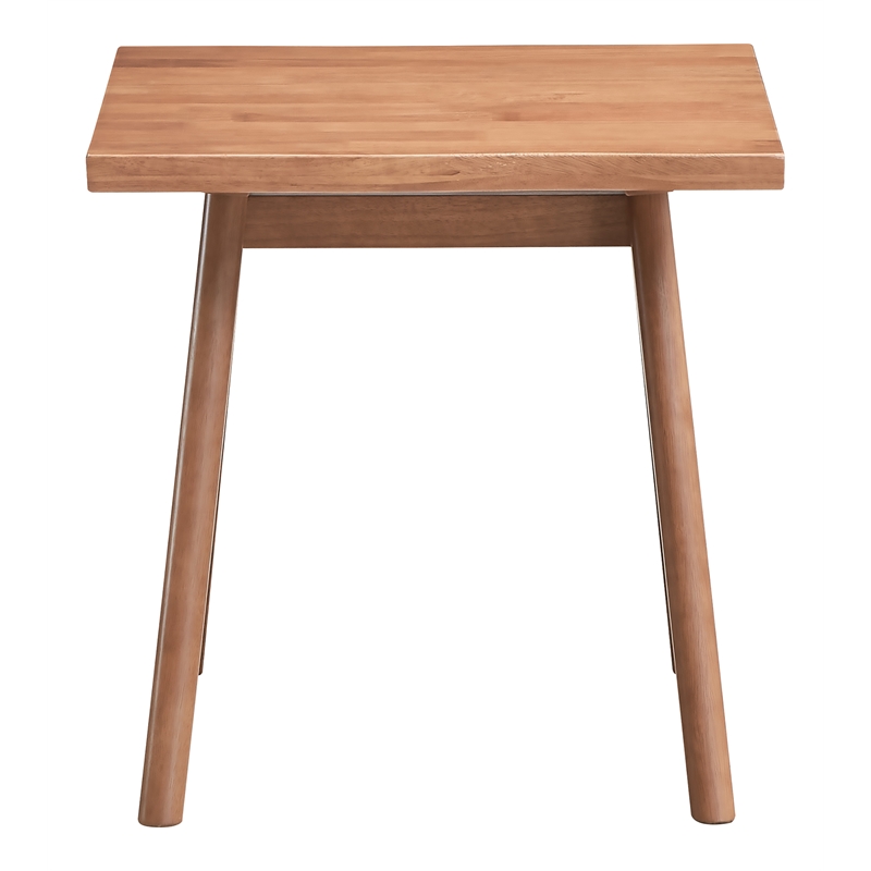 Pemberly Row Square Contemporary Rubberwood End Table in Natural