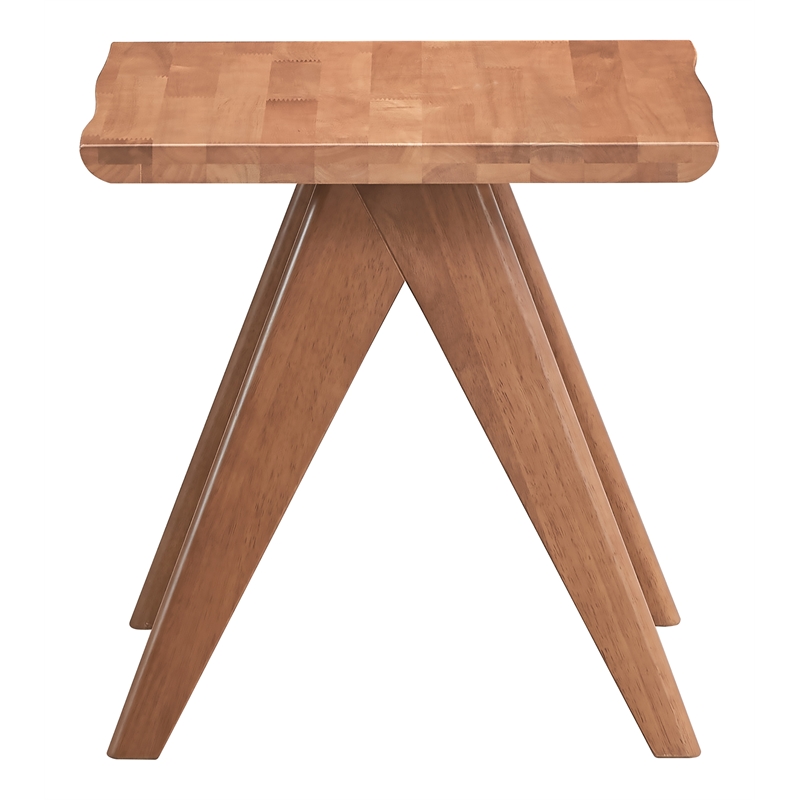Pemberly Row Square Contemporary Rubberwood End Table in Natural