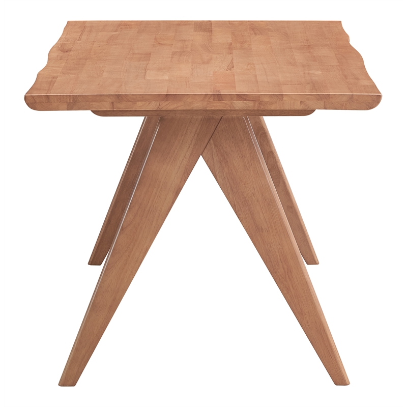 Pemberly Row Square Contemporary Rubberwood End Table in Natural