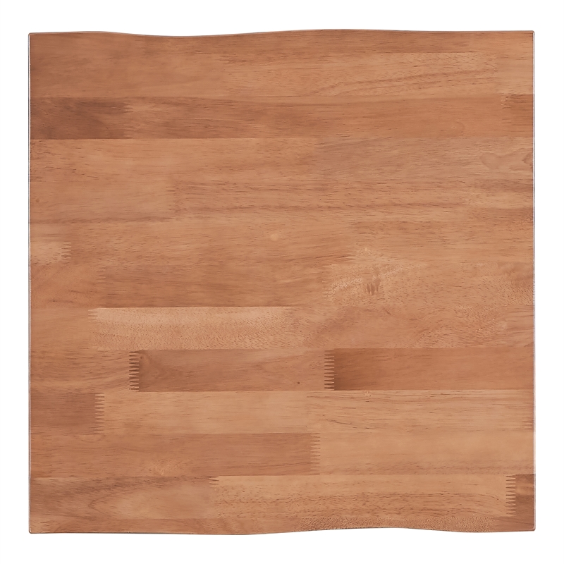 Pemberly Row Square Contemporary Rubberwood End Table in Natural