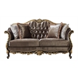 Pemberly Row Contemporary Velvet Tufted Loveseat in Green Brown