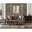 Pemberly Row Contemporary Velvet Tufted Loveseat in Green Brown