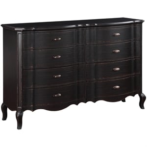 Pemberly Row 8-Drawer Contemporary Wood Dresser in Antique Black