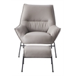 Pemberly Row Upholstered Leather Accent Chair and Ottoman in Khaki