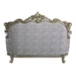Pemberly Row Tufted Fabric & Wood Loveseat with 3 Pillows in Gray