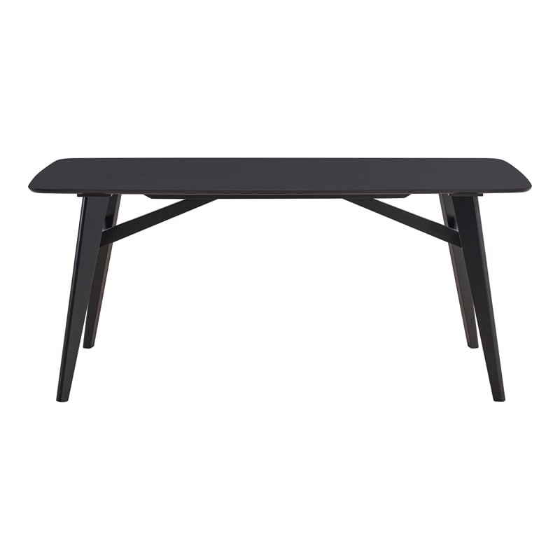 Pemberly Row Solid Wood Frame Rectangular Dining Table in Black