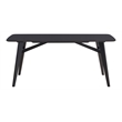 Pemberly Row Solid Wood Frame Rectangular Dining Table in Black