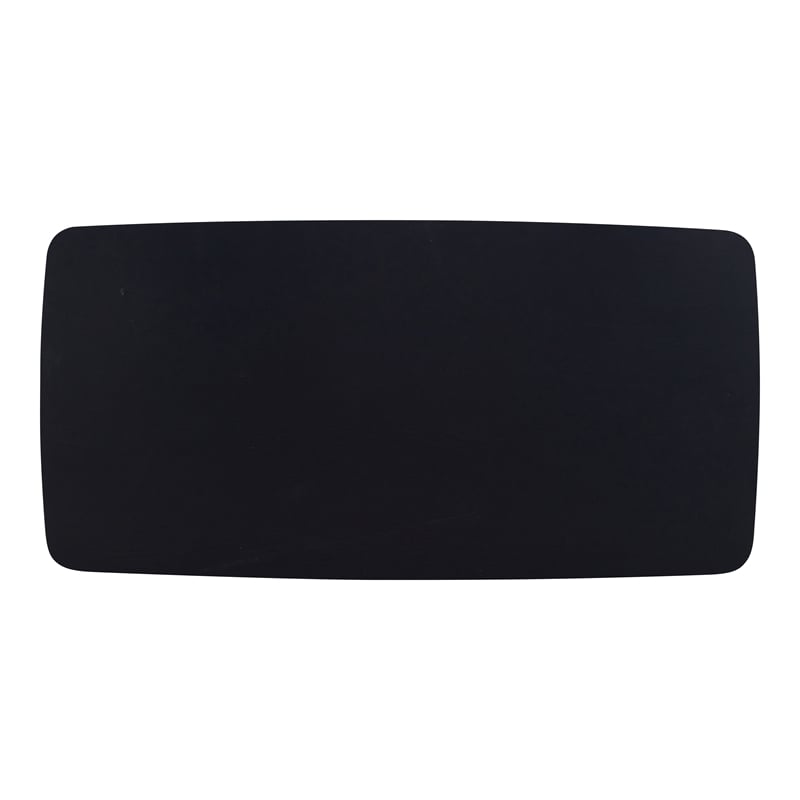 Pemberly Row Solid Wood Frame Rectangular Dining Table in Black