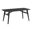 Pemberly Row Solid Wood Frame Rectangular Dining Table in Black