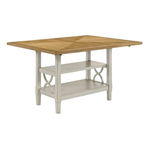 Pemberly Row Wood Counter Height Dining Table in Gray and Light Oak