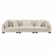 Pemberly Row Upholstered CorduFabric Sofa with Arm Rest in Beige