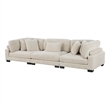 Pemberly Row Upholstered CorduFabric Sofa with Arm Rest in Beige