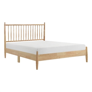Pemberly Row Contemporary Wood Full Size Platform Bed in Natural