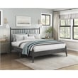 Pemberly Row Contemporary Wood Size Queen Platform Bed in Gray