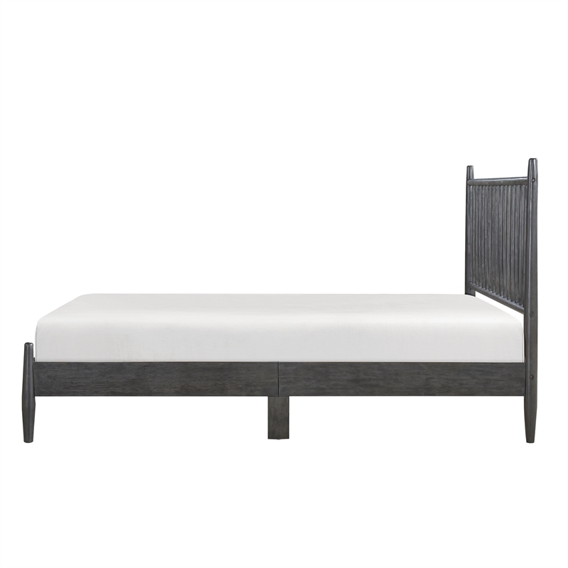 Pemberly Row Contemporary Wood Full Size Platform Bed in Gray