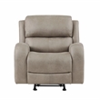 Pemberly Row Polished Microfiber Rocker Reclining Chair in Brown