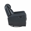 Pemberly Row Swivel Faux Leather Glider Reclining Chair in Blue