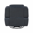 Pemberly Row Swivel Faux Leather Glider Reclining Chair in Blue
