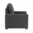 Pemberly Row Fabric Chair with Pull-Out Ottoman in Dark Gray