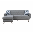 Pemberly Row Reversible Sofa Chaise with Tufted Back in Gray